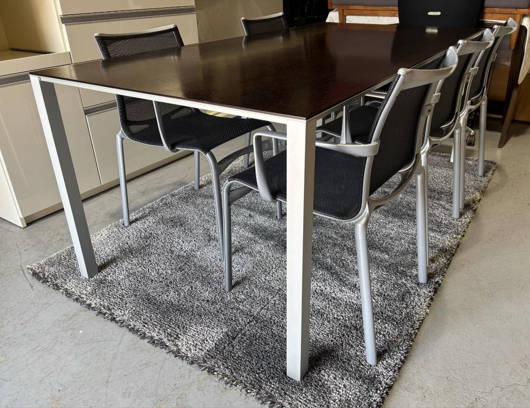 CASSINA IXC エアフレーム＆テーブルアリアス椅子5脚セット180cm