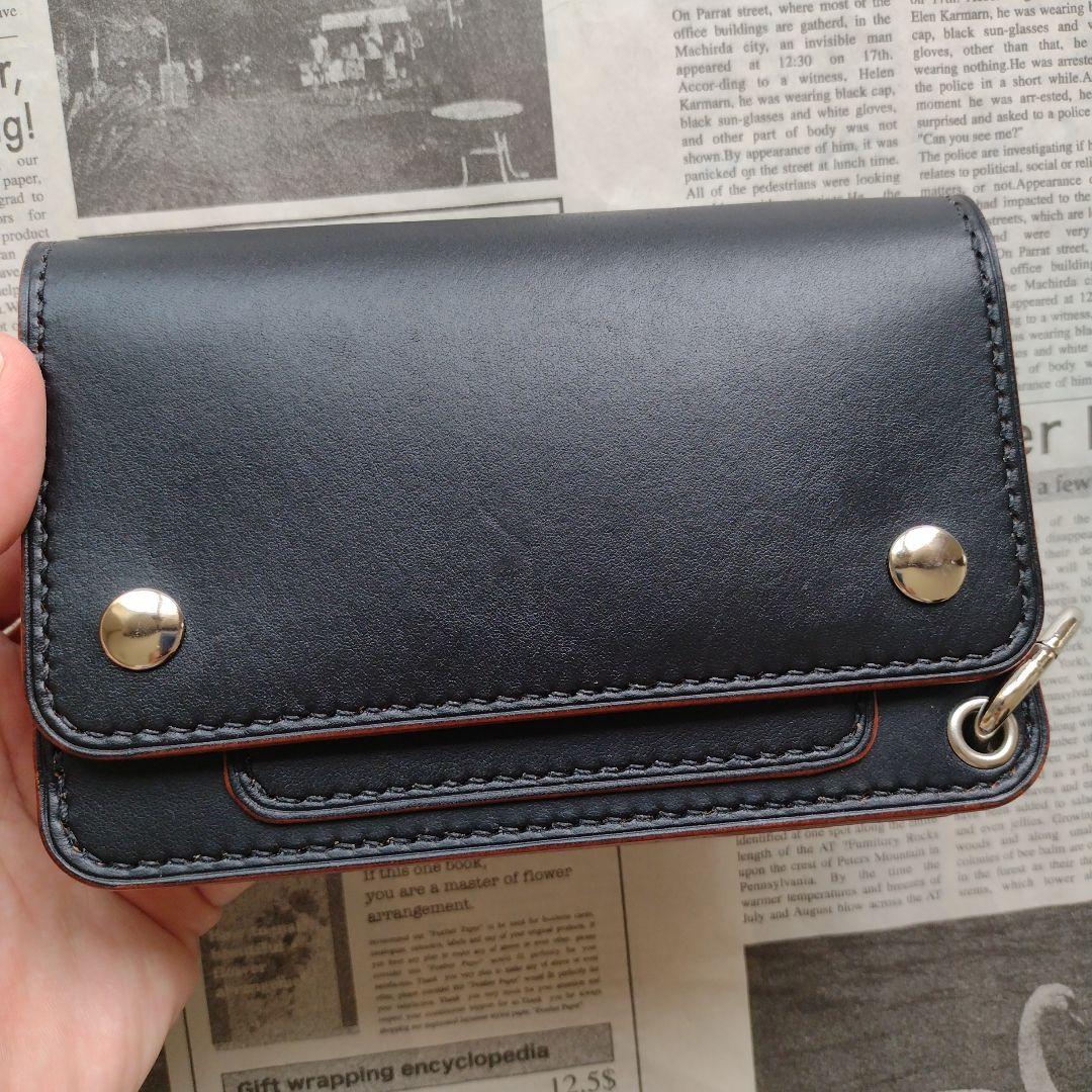 茶芯　2.5層　ミドルトラッカー　ウォレット　栃木レザー