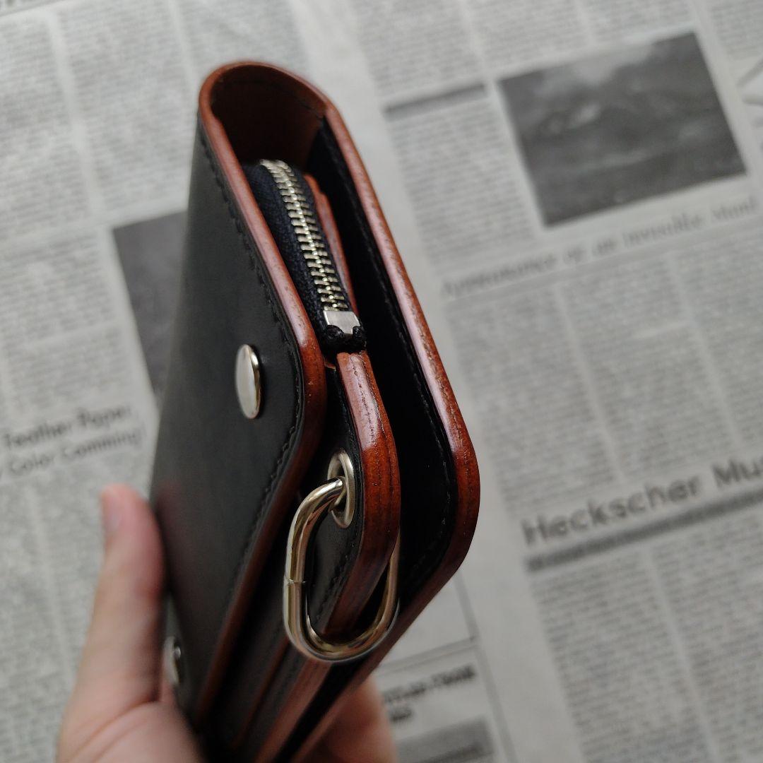 茶芯　2.5層　ミドルトラッカー　ウォレット　栃木レザー