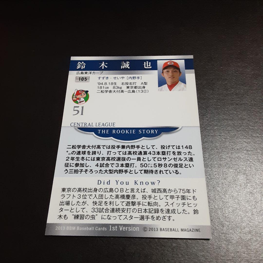 鈴木誠也　2013　1st Version ルーキーカードBBM