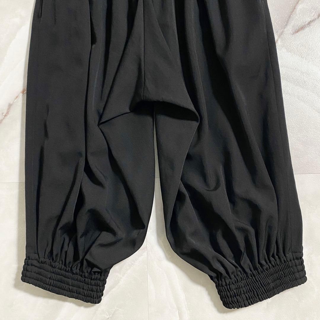 A17008 美品 ヨウジヤマモト 22AW ワイドギャザーイージーパンツ 黒1