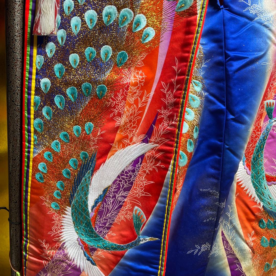 ☆☆年末セール　早い者勝ち☆☆ 打掛　色打掛　正絹　紺色　紺地四色ぼかし