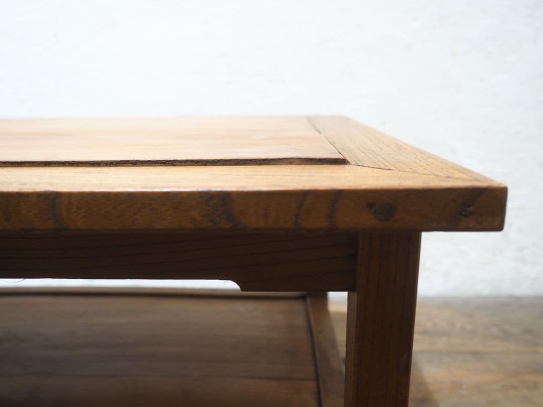 1309 欅のレトロな陳列台　展示台　花台　ローテーブル　和モダン　アンティーク