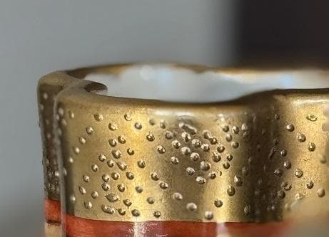 美品　薩摩焼　丸十字島津家紋入　花唐津　豪華絢爛　瓢箪型花瓶　金彩　色絵　絵付