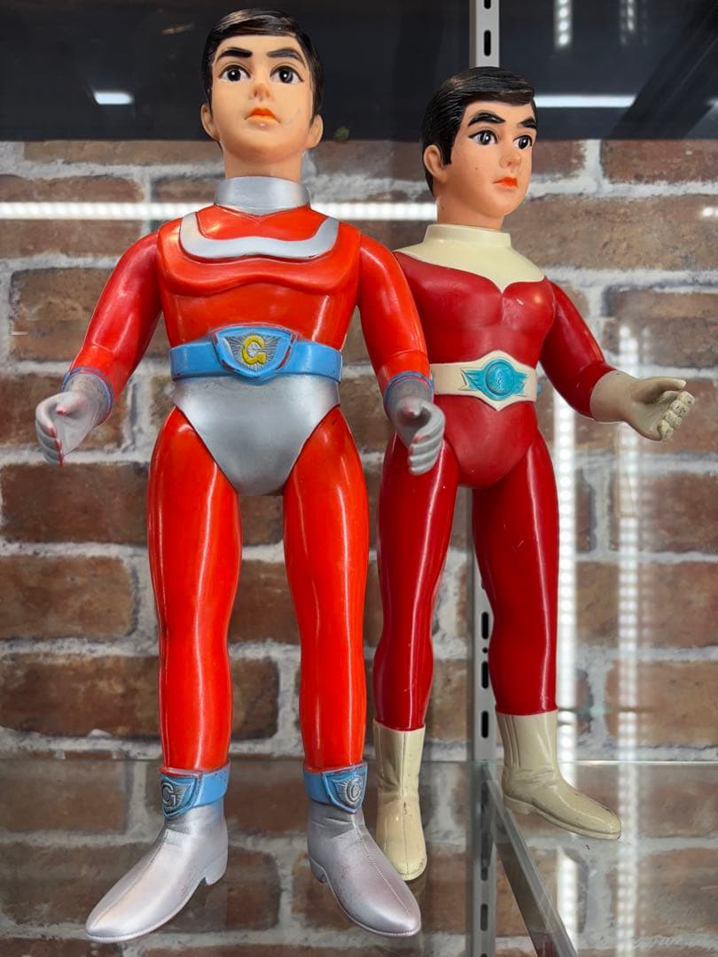 ゴッドマン　& レッドマン　ソフビ　ブルマァク　　面取れ　貴重　当時物