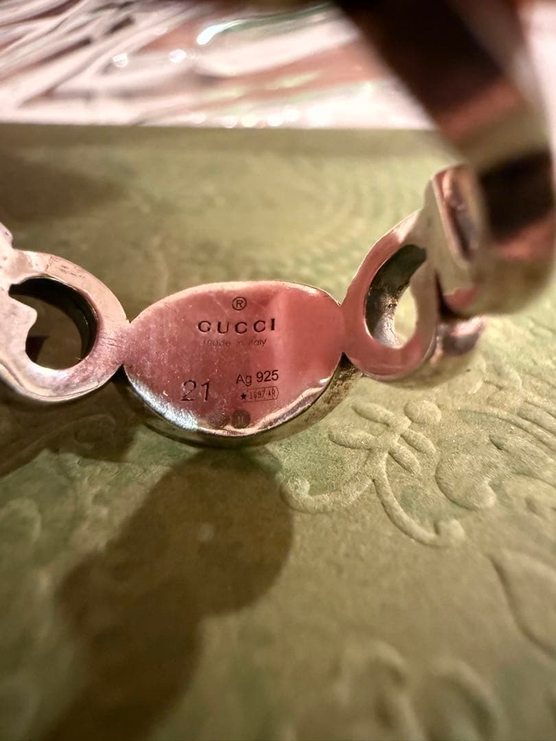 GUCCI グッチ リング指輪green silver 21号