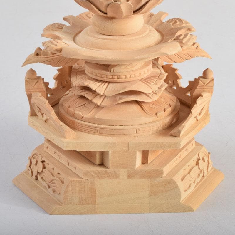 仏教美術　柘植彫刻　西立弥陀像　仏像　華鬘台　C　8845