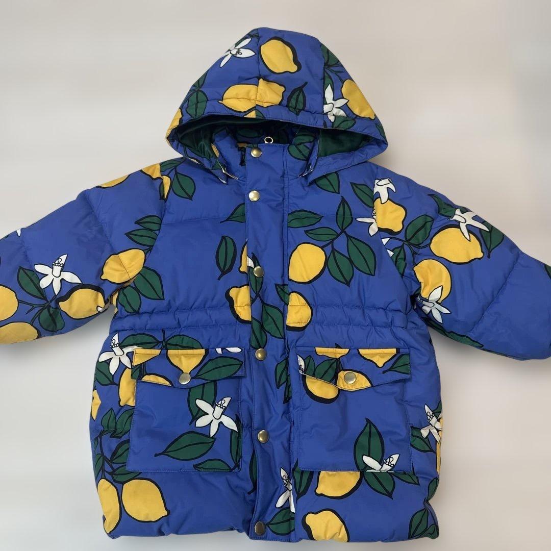 mini rodiniレモン柄中綿コート 92-98センチ