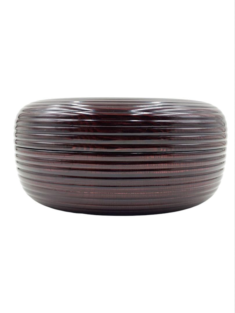 表千家【尋牛斎書付】【平安宗章】『溜塗ロクロ目 内唐松蒔絵 食籠』在花押 共箱