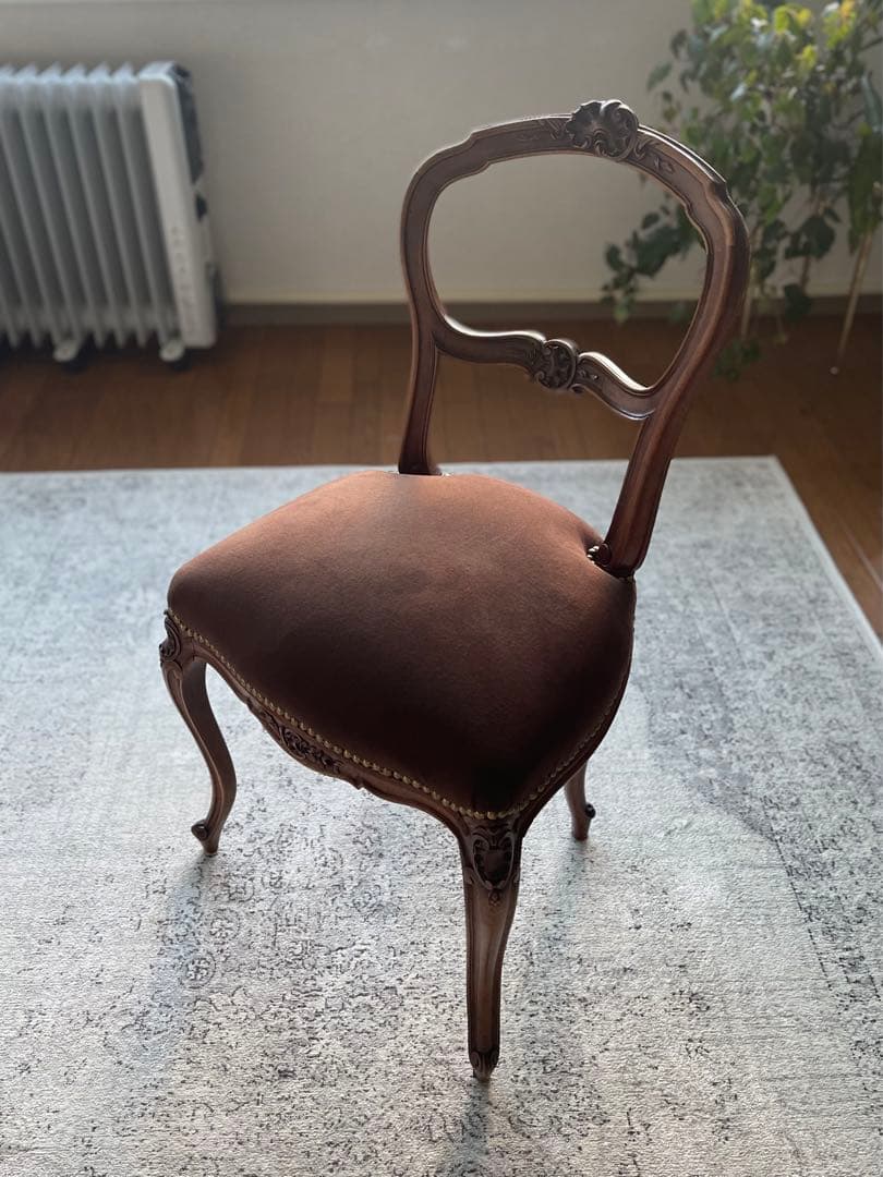 バルーンバックチェア フランス製 アンティーク 布張替済