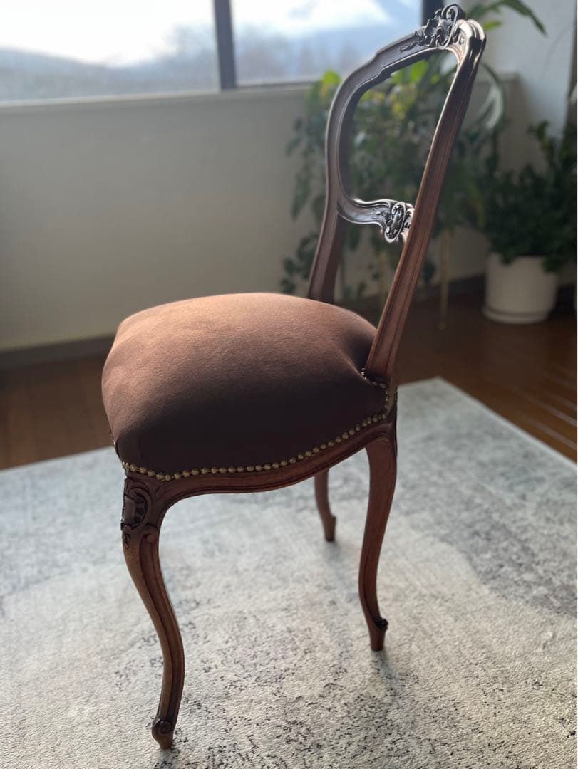 バルーンバックチェア フランス製 アンティーク 布張替済