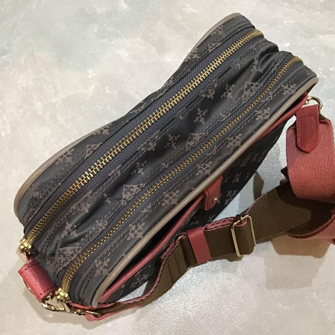 【ラシット】ショルダーバッグ ダークブラウン ピンク