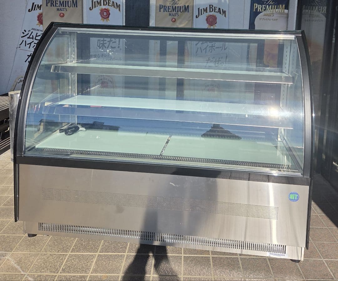 大型ショーケース ステンレススチール製　ラウンド型