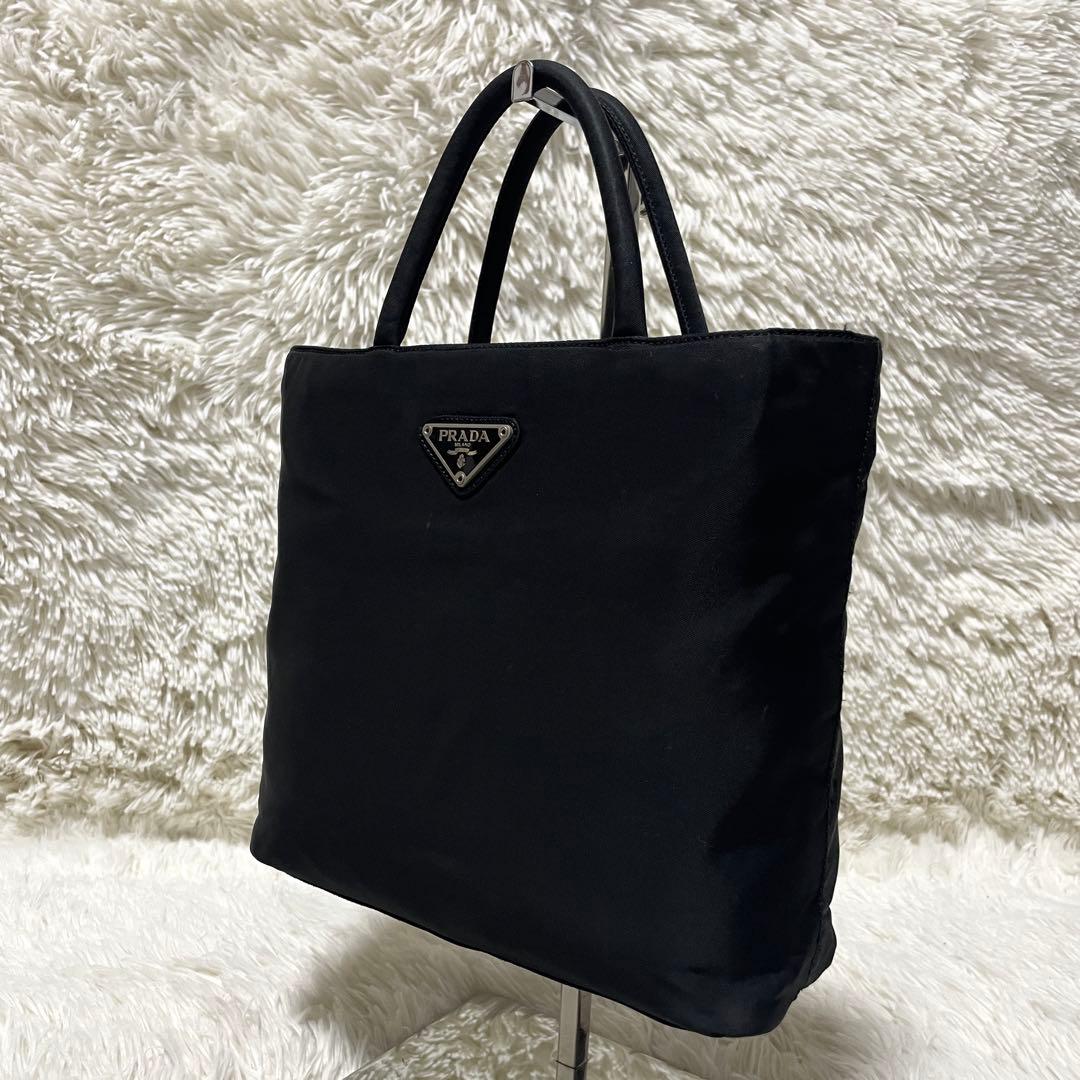 【美品】PRADA プラダ　ミニ　ハンドバッグ　トート　ナイロン　ブラック　黒