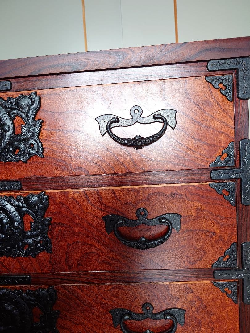 岩谷堂箪笥　五段　鍵付き