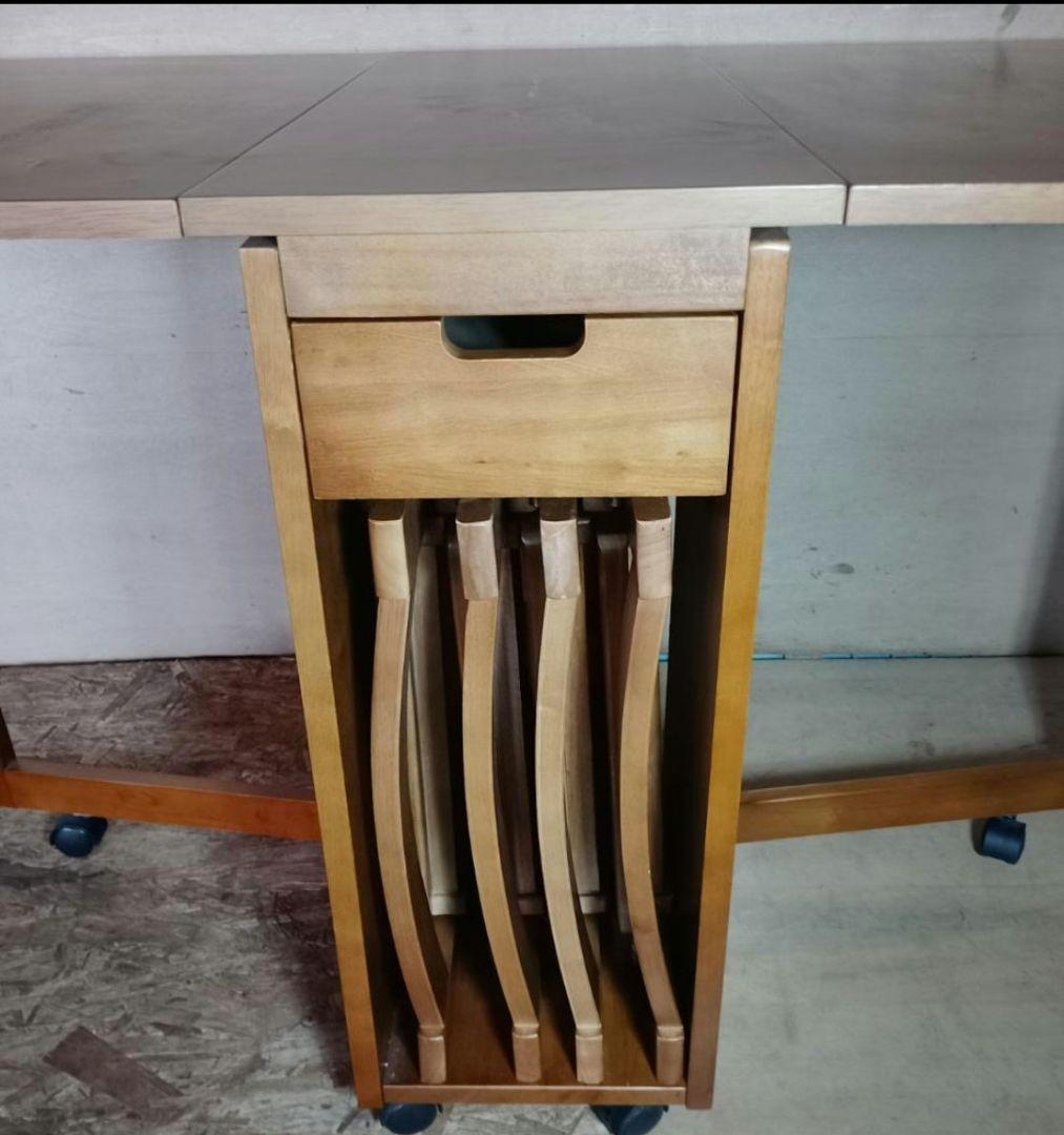 お*め様 バタフライテーブル　折りたたみ　椅子　5点セット