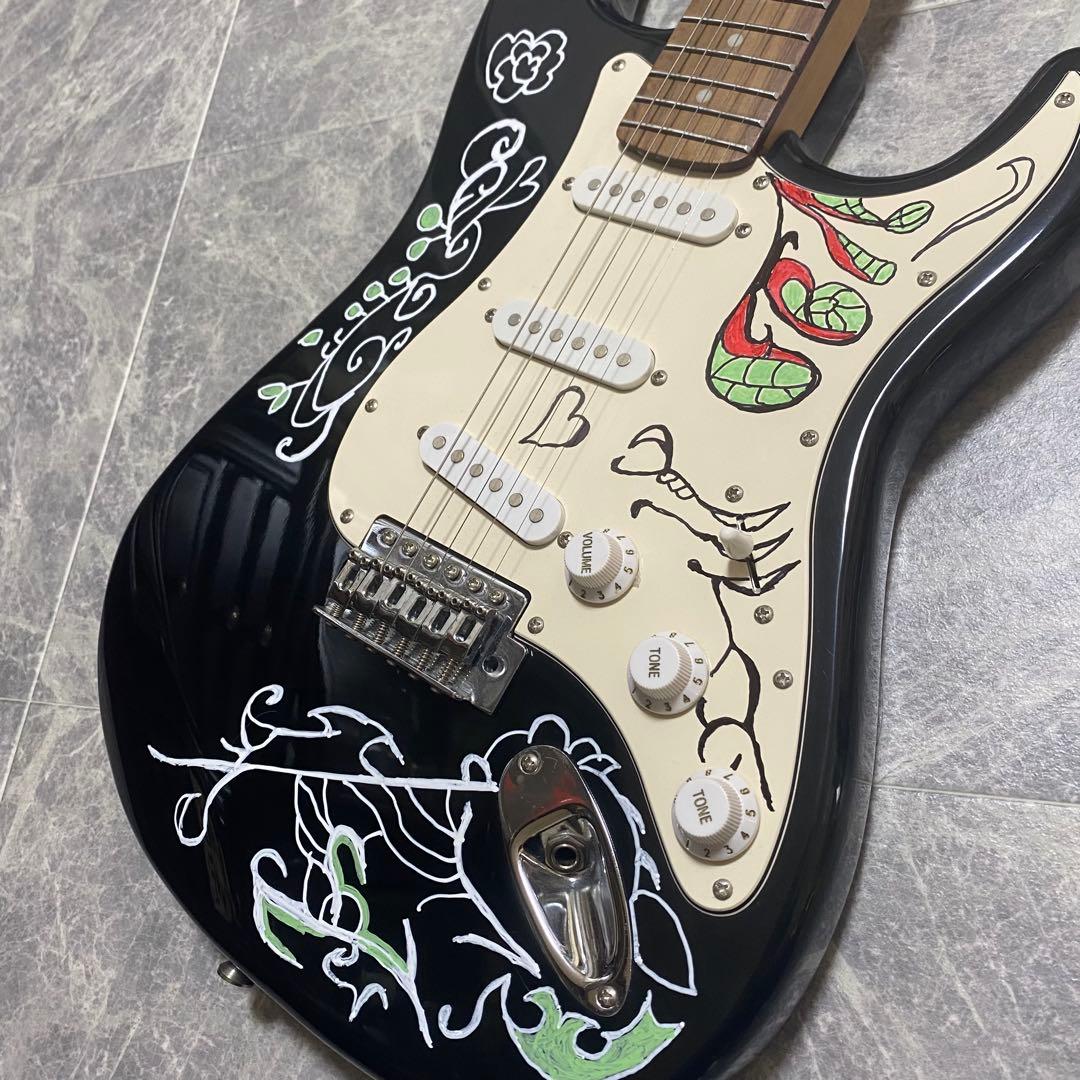 ブラックストラトキャスター ジミ・ヘンドリックス サイケ柄