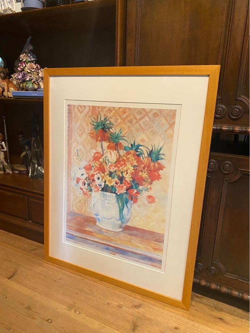 ピエール=オーギュスト・ルノワール 花のある静物 インテリア 額縁