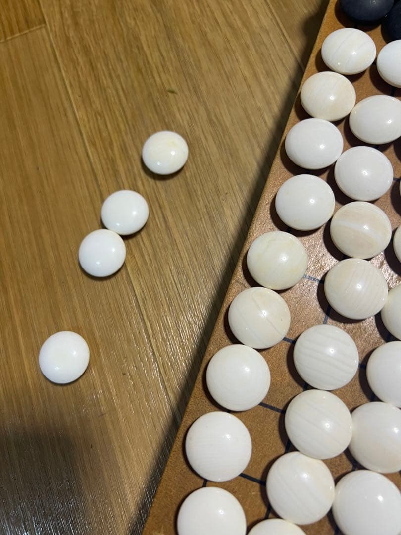 日向特製【美品】蛤碁石 35号 本那智黒 本蛤碁石 白186個 黒182個