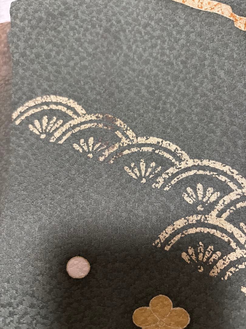 ⭐️振袖フルセット（７点）　正絹振袖　成人式　モスグリーン系