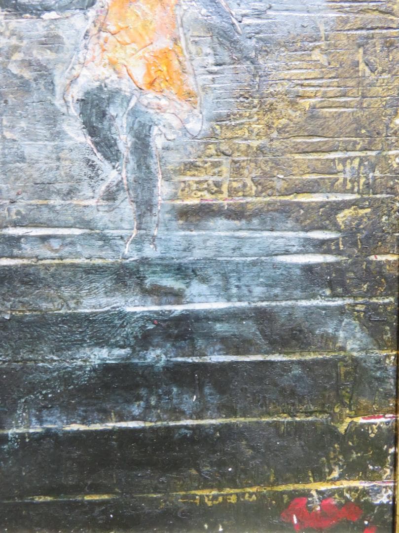 谷口仙太郎  「風の道 」　油彩SM　黒衣（くろこ）の詩シリーズ　香月泰男美術館