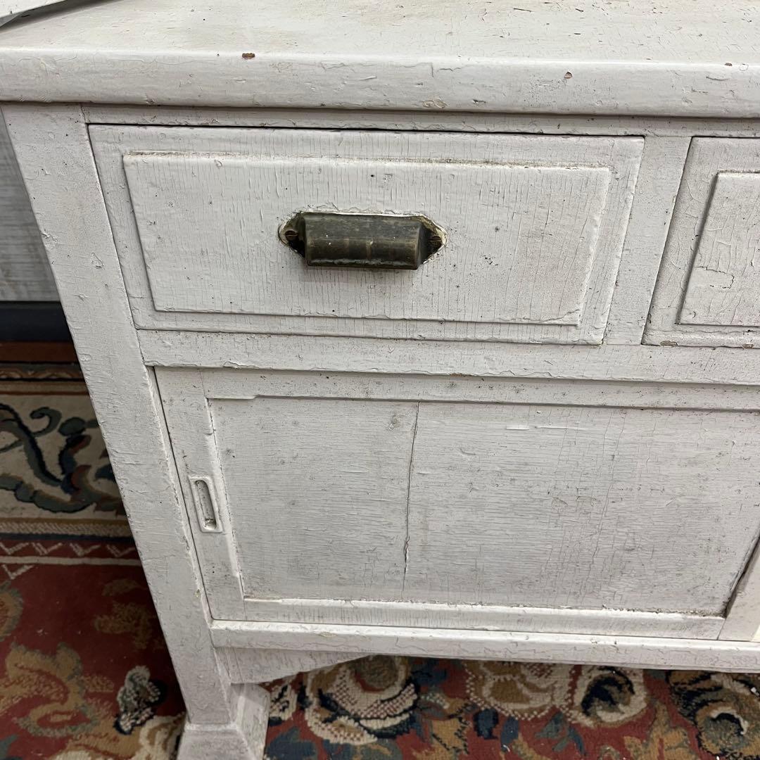 【アンティーク】ドクターキャビネット 医療棚 飾り棚 シャビー ガラス 古家具