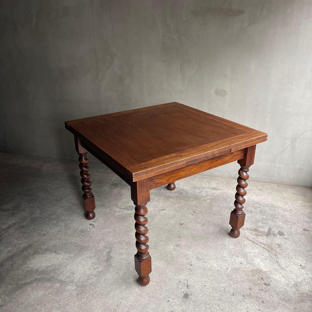 イギリス　アンティーク家具 ドローリーフテーブル 拡張テーブル　オーク