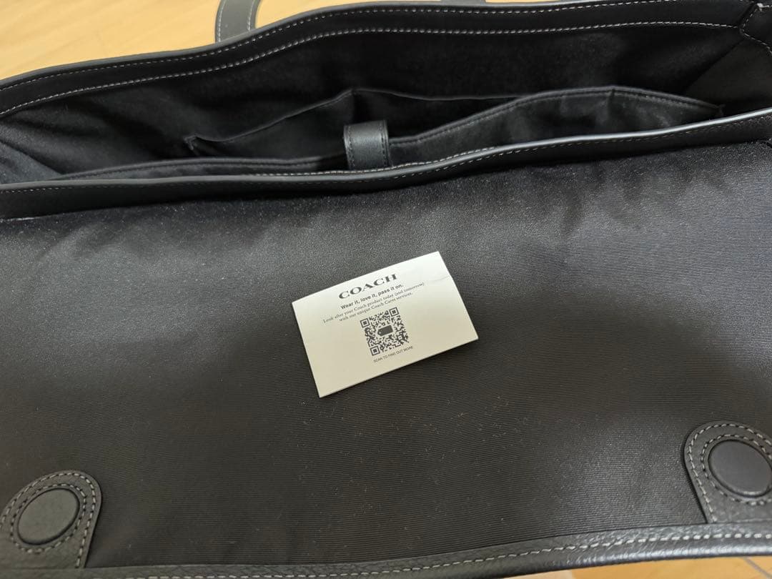 美品　COACH ブラック レザー ビジネスバッグ