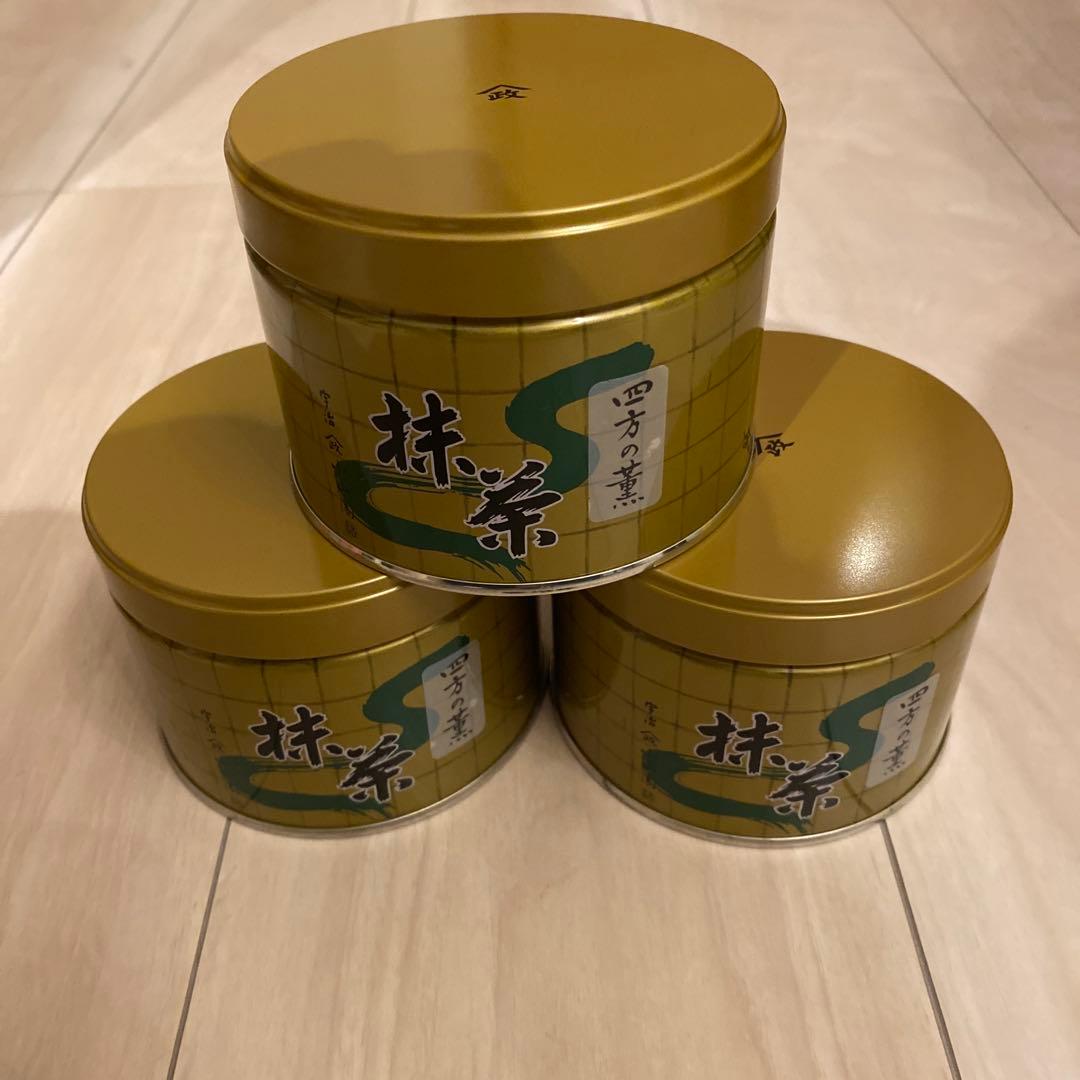 宇治 山政小山園 抹茶 四方の薫 缶入 150g 3缶 小山園 ①