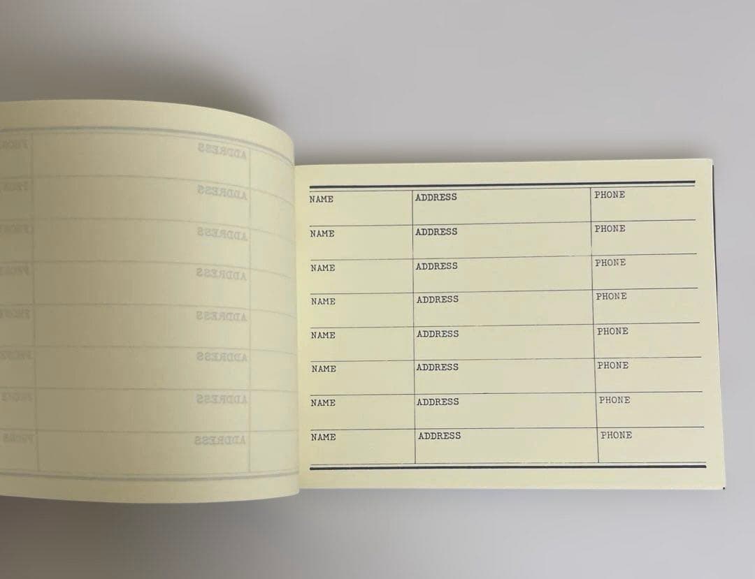 【匿名配送】未使用　ネイビー アドレス帳　文房具　年代物　レトロ