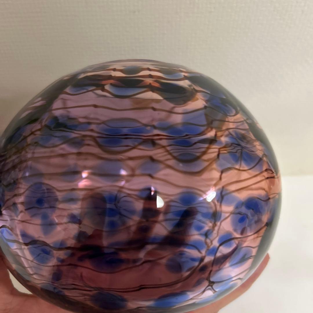 作家　ガラス作家　花瓶　吹きガラス　　フラワーベース