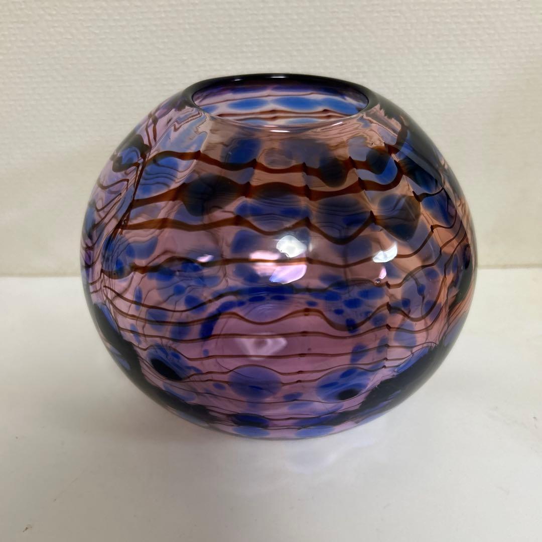 作家　ガラス作家　花瓶　吹きガラス　　フラワーベース