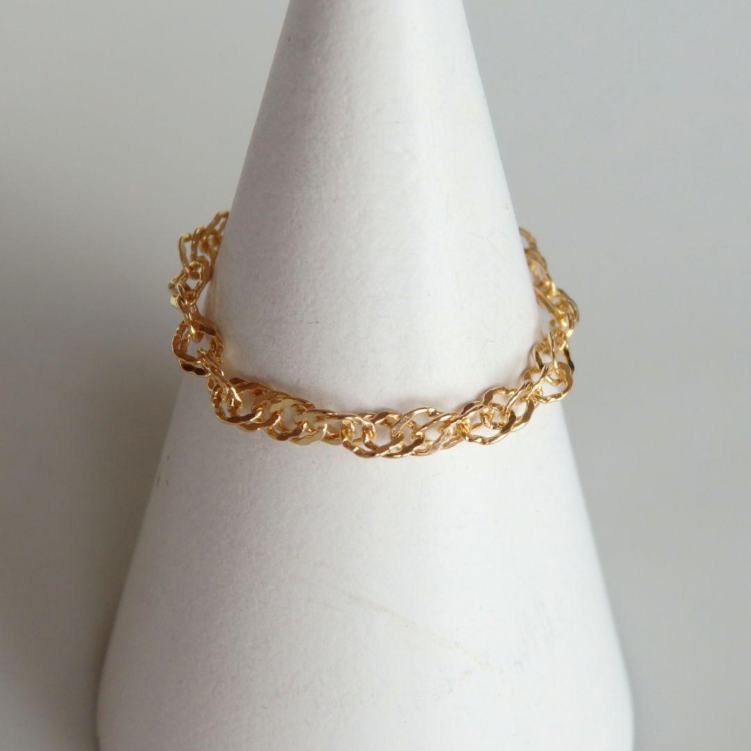 アンちゃん　k18リング　チェーンリング　スクリューチェーン　ペタル