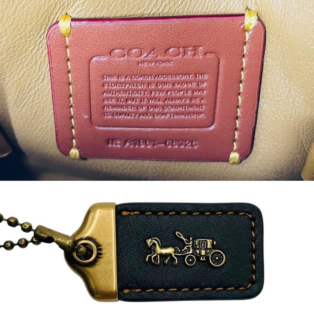 美品 コーチ ケース レザー ブラック 財布 がま口 68326