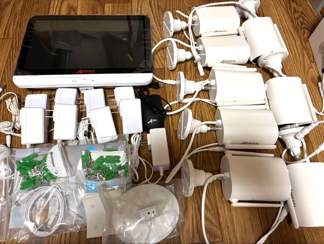 新品ANRAN防犯カメラ無線ダブルアンテナ型8chセットモニター付HDD無し
