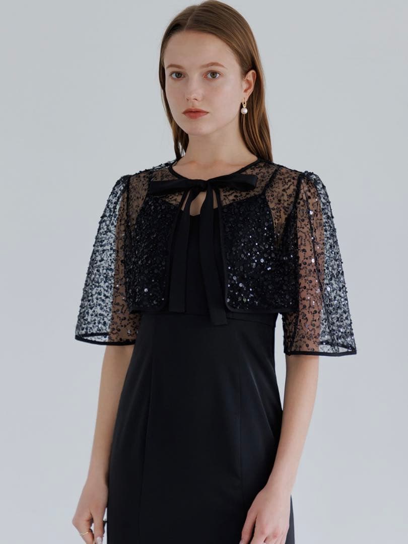 スパンコールビジューボレロマーメイドワンピースドレス結婚式パーティー成人式二次会