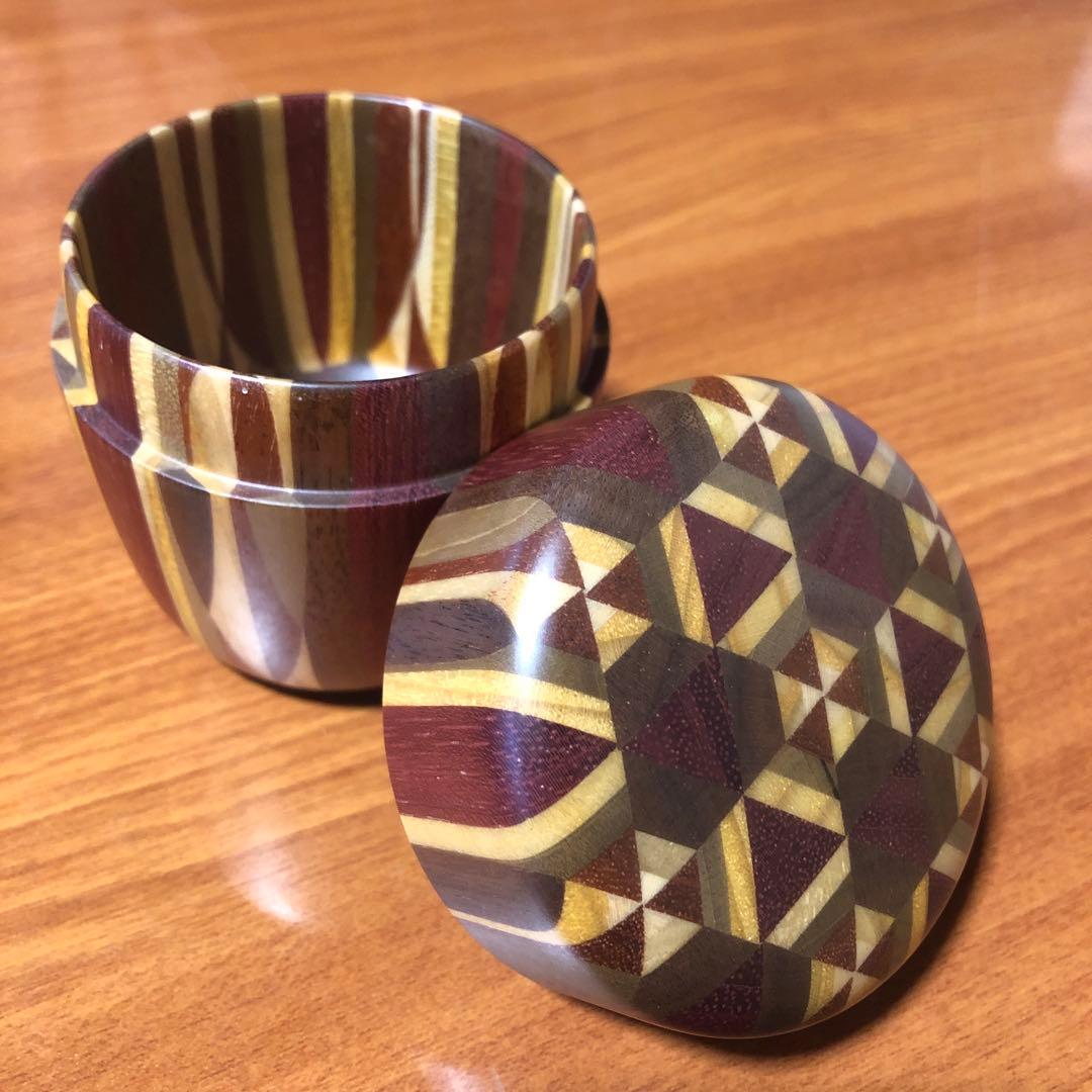 寄木細工 箱根細工 棗 なつめ 無垢 茶入れ 合子 茶道具 抹茶 茶筒