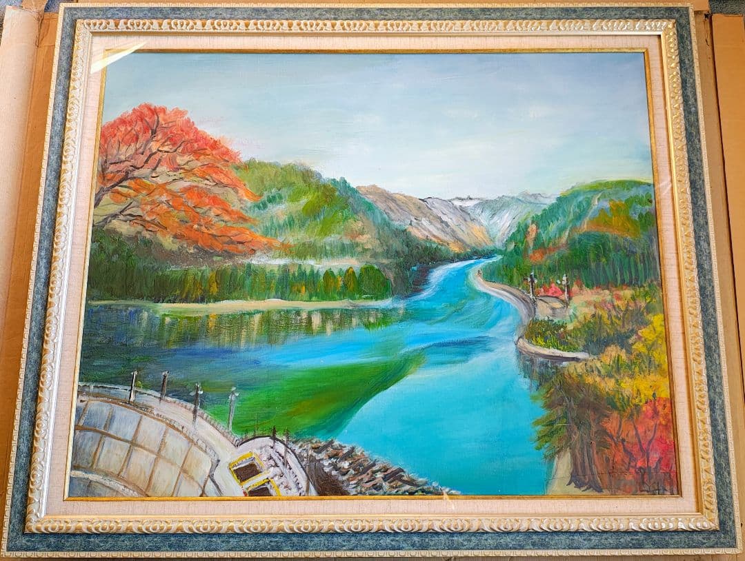 【本縁・アクリル付】F30号 油彩額縁 + 油彩画付き