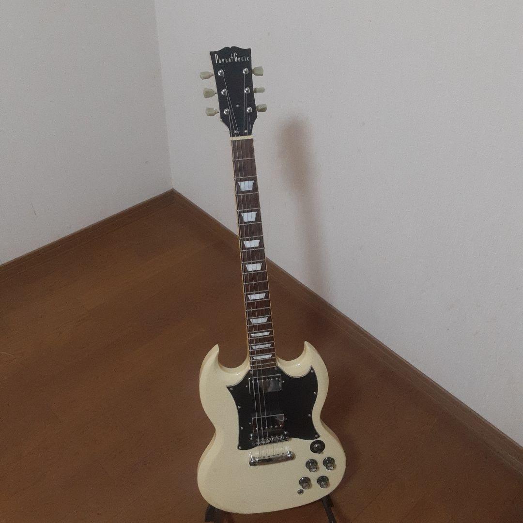 Photogenic SGスタイル エレキギター アイボリー　ケース付き