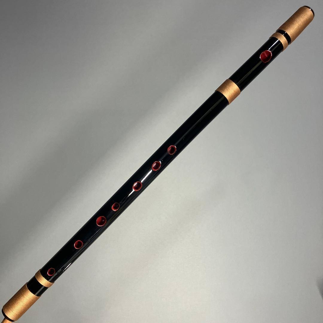 【篠笛 五本調子A管 】唄物　ドレミ調 CMR5-68 天地糸巻　西洋音階 黒塗