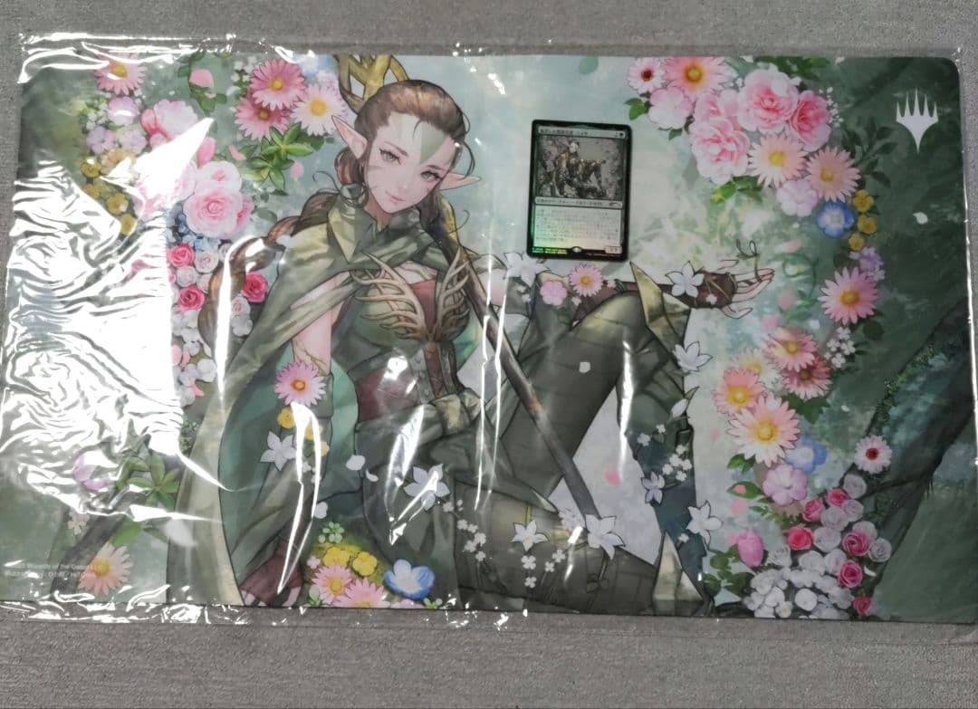 MTG 『復活した精霊信者、ニッサ』PWSプロモ版+プレイマット