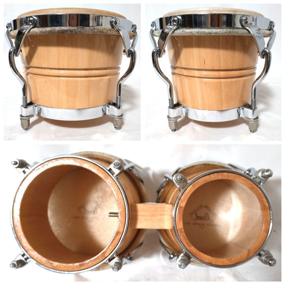 Pearl　ホワイトウッドボンゴ　スタンド　セット　BG-209W　本皮　パール