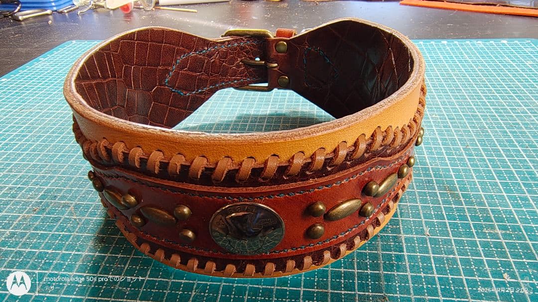 大型犬用ハンドメイド首輪㊵