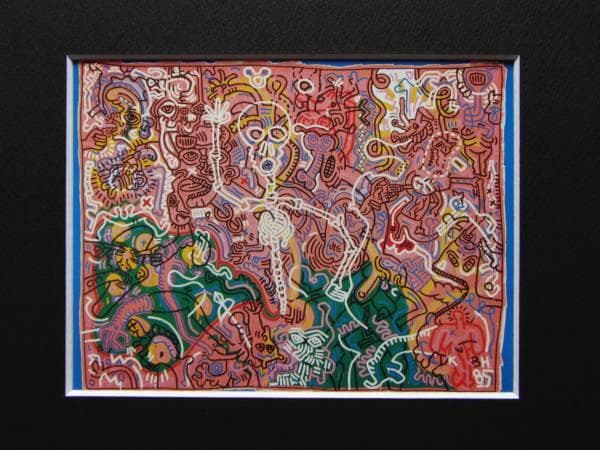 Keith Haring、No.63、希少画集画、新品額装付、状態良好