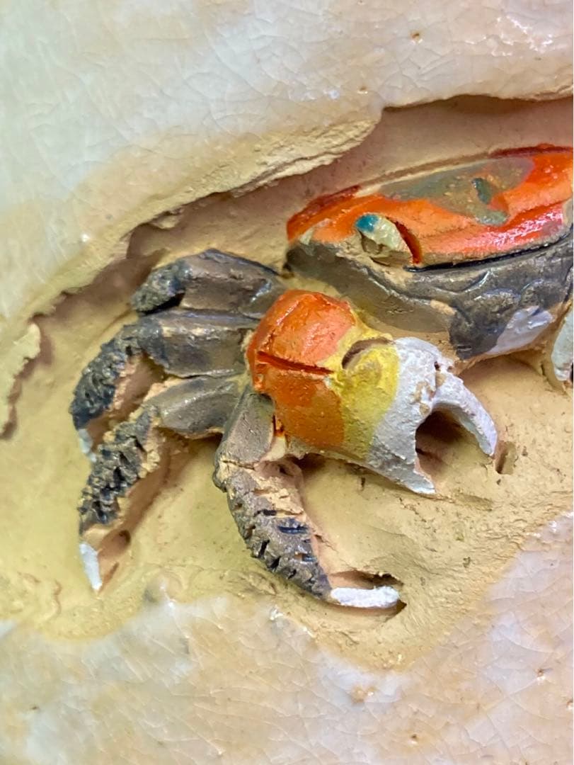 水月焼　天神蟹　湯呑　無傷　楽山焼　二六焼