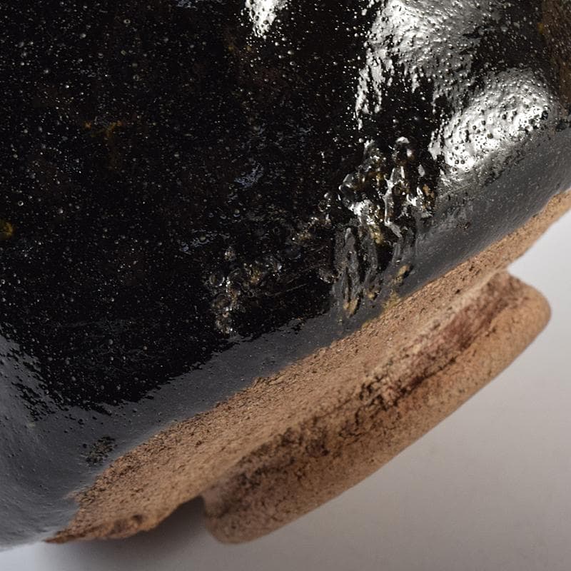 楽吉左衛門　十代旦入造　黒楽筒茶碗　宗左（碌々斎）判書　書付箱　D　R7884