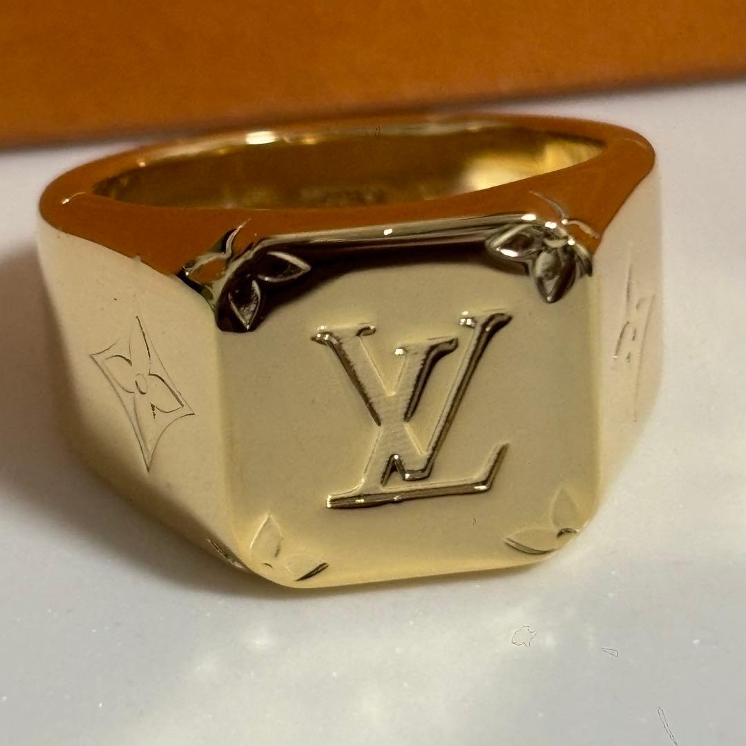 LOUIS VUITTON シグネットリング　極美品　モノグラム　21号　刻印L