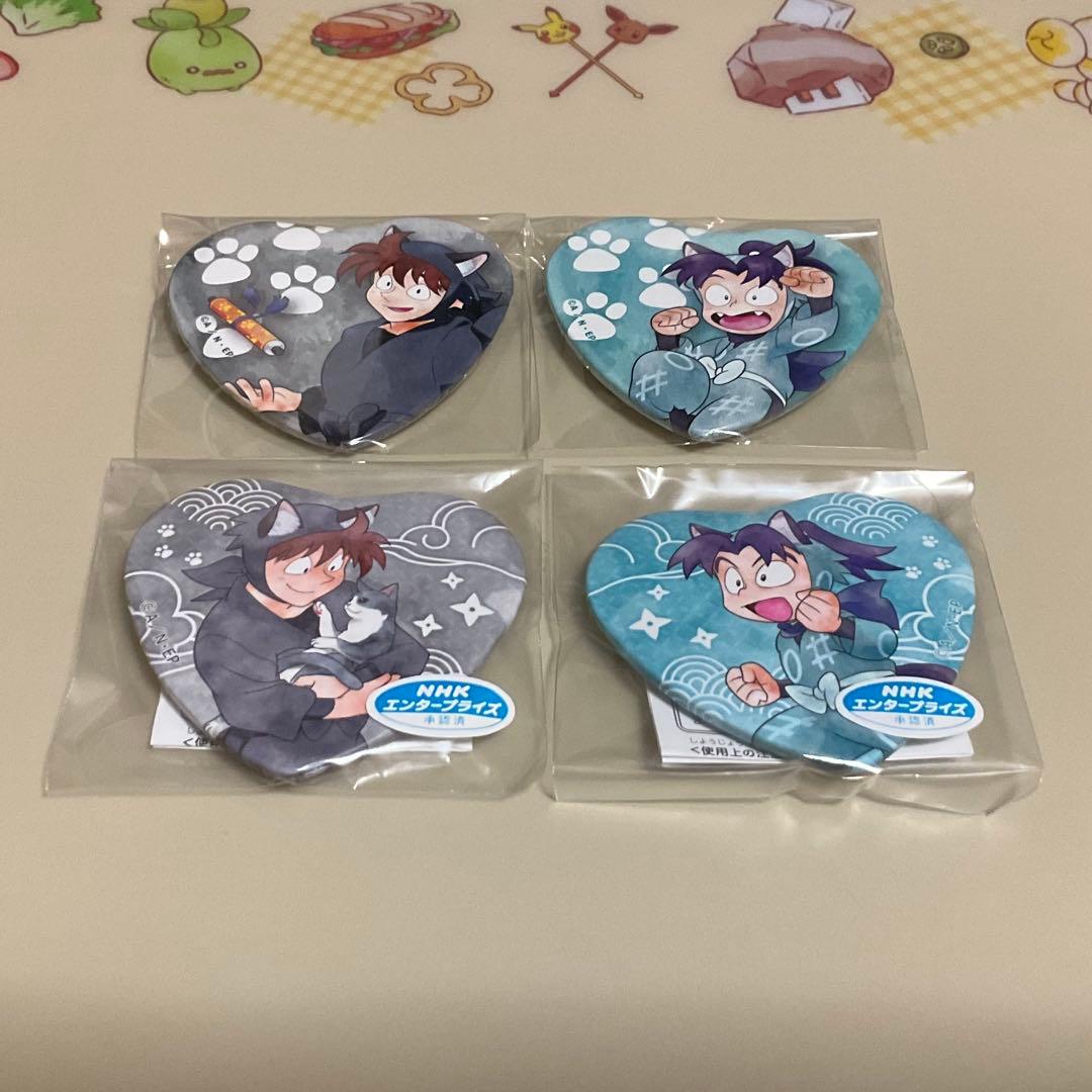 忍たま乱太郎　ナンジャタウン　ハート缶バッジセット