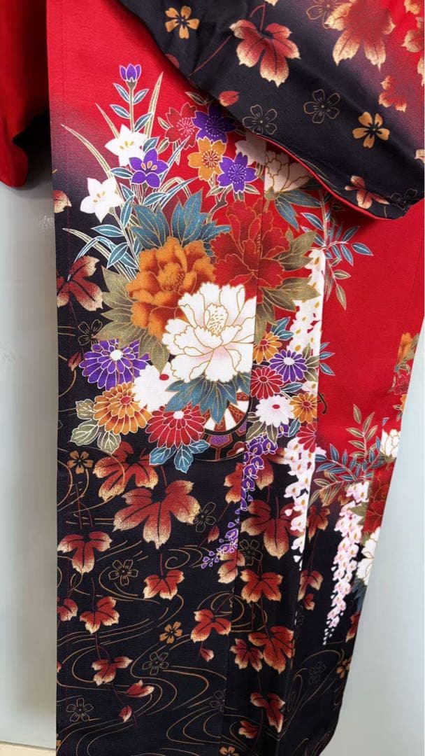 4️⃣着物 豪華 振袖 袋帯 作り帯 巾着バッグ 3点セット