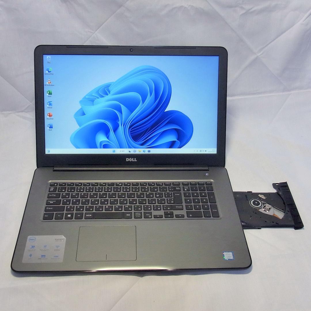 【メモリ16GBに増設済】17型デルノートパソコン／第7世代／i7／SSD